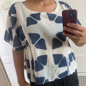 Odells Blue and White Flowy top
